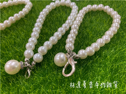 珍珠掛飾 鎳色龍蝦勾+大珍珠