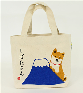 CW762-138 柴犬與富士山手提包 #迷你托特包 手