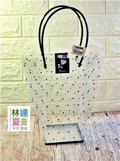 JL114010900235 PVC透明花帶印點黑26(