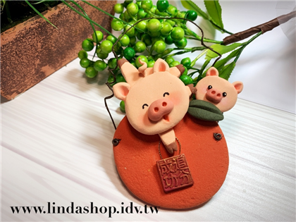 PIG006 大吉大利橘子豬豬吊飾
