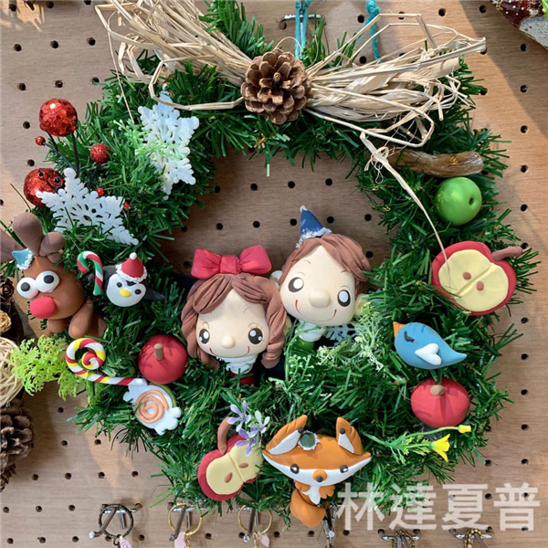 XMS002兩小無猜聖誕花圈