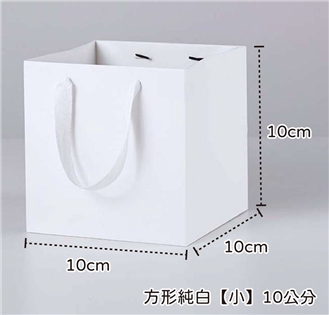 正方形白提袋(小）長10寬10高10cm