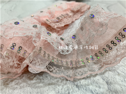 Bh7056-09-1 蕾絲澎澎裙亮片款粉橘