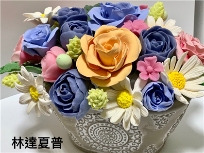 FL016玫瑰小品組合盆（玫瑰/波斯菊/樹果子）